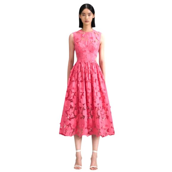 Self-Portrait Lace Pattern Midi Length Dress Size: M | US 8 UK 12 NEW - Picture 6 of 10